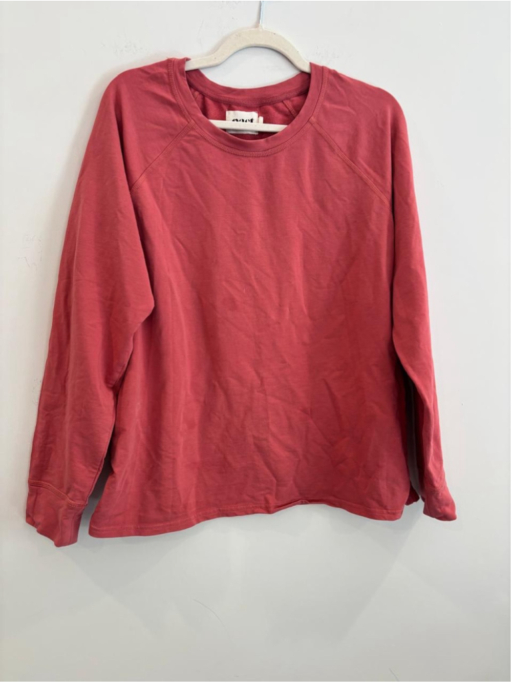 🔥 Pact Organic Cotton French Terry Raglan Long Sleeve Sweatshirt Pink XL #S21